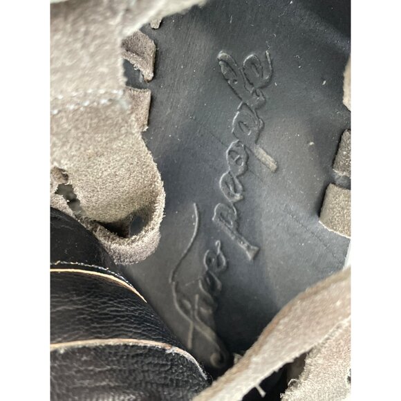 Free People Cypress Tall Gladiator Leather Sandal Size 37 Open Toe Back Zip Boho - Picture 4 of 7